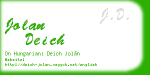 jolan deich business card